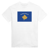 T-shirt drapeau kosovo brodé en coton mélangé confortable
