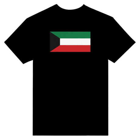 T-shirt drapeau koweït brodé coton mélangé manches longues