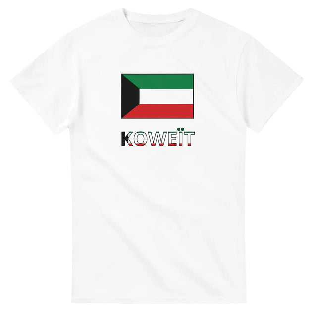 T-shirt drapeau koweït en texte - pixelforma