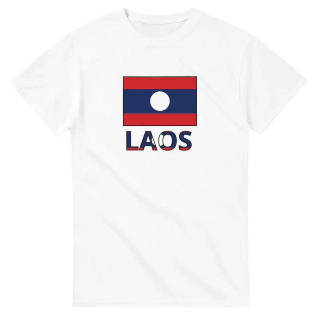 T-shirt drapeau laos en texte - pixelforma