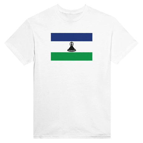 T-shirt drapeau lesotho brodé coton mélangé manches longues
