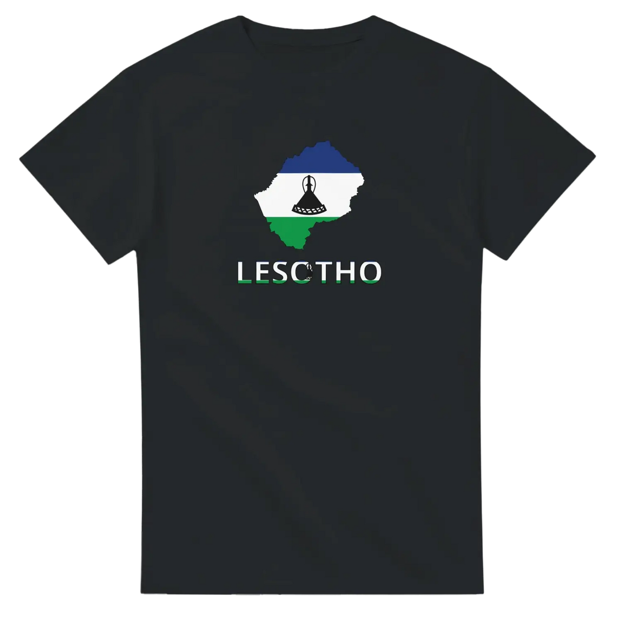 T-shirt drapeau lesotho en carte - pixelforma