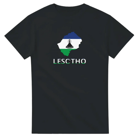 T-shirt drapeau lesotho en carte - pixelforma