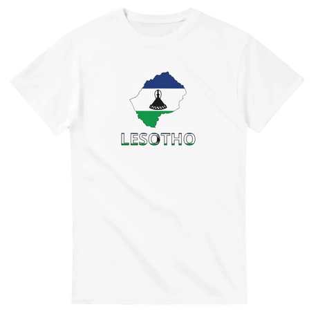 T-shirt drapeau lesotho en carte - pixelforma