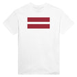T-shirt drapeau lettonie brodé coton mélangé rouge blanc