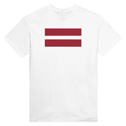 T-shirt drapeau lettonie imprimé coton mélangé rouge blanc