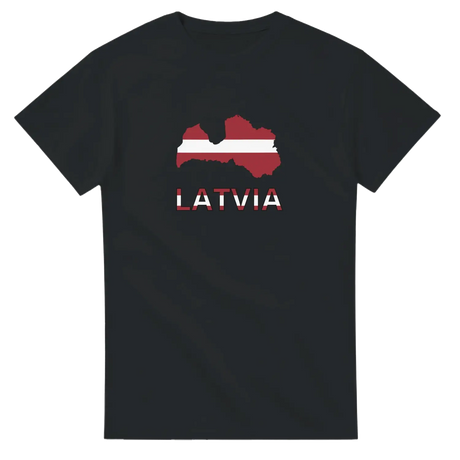 T-shirt drapeau lettonie carte - pixelforma