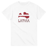 T-shirt drapeau lettonie carte - pixelforma