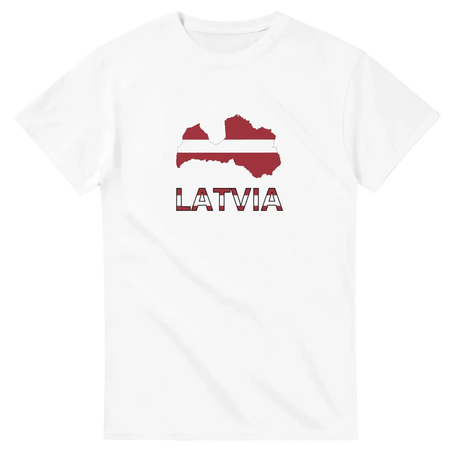 T-shirt drapeau lettonie carte - pixelforma