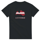 T-shirt drapeau lettonie en carte - pixelforma