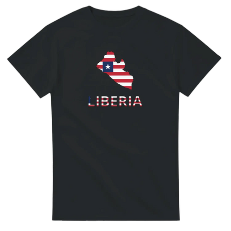 T-shirt drapeau liberia en carte - pixelforma