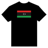 T-shirt drapeau libye coton mélangé brodé élégant