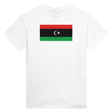 T-shirt drapeau libye coton mélangé brodé élégant