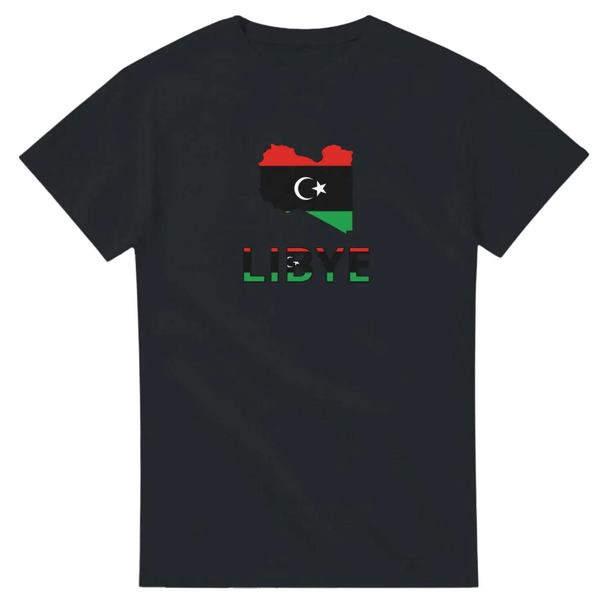 T-shirt drapeau libye en carte - pixelforma