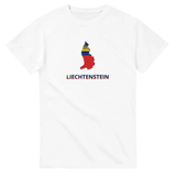 T-shirt drapeau liechtenstein en carte - pixelforma