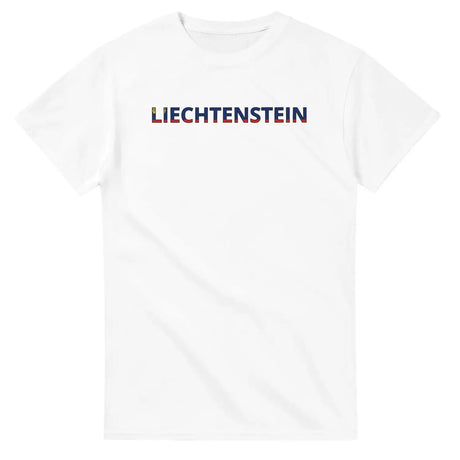 T-shirt drapeau liechtenstein en écriture - pixelforma