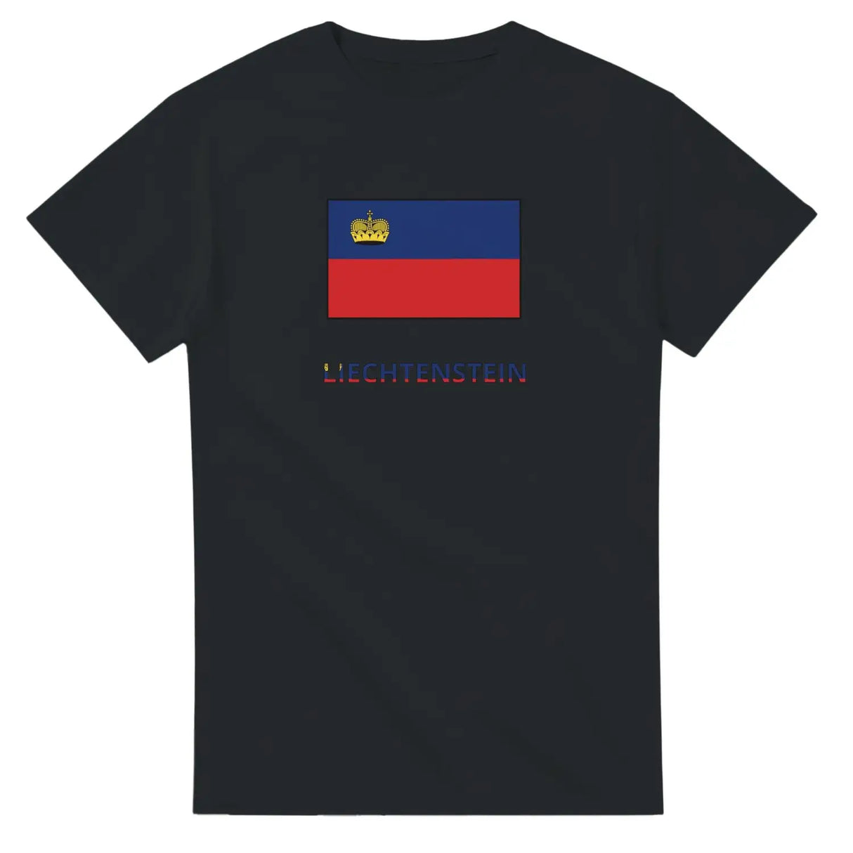 T-shirt drapeau liechtenstein en texte - pixelforma