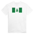 T-shirt drapeau l’île norfolk coton mélangé brodé