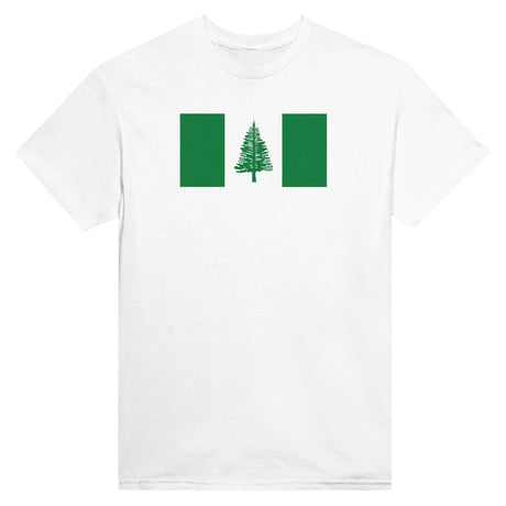 T-shirt drapeau l’île norfolk coton mélangé brodé
