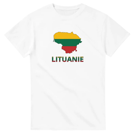 T-shirt drapeau lituanie en carte - pixelforma