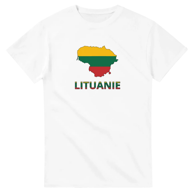 T-shirt drapeau lituanie en carte - pixelforma