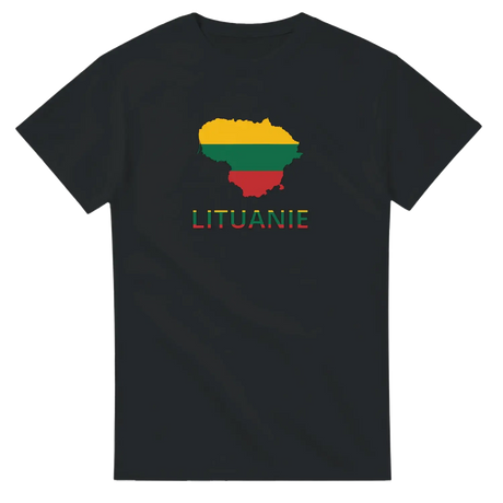 T-shirt drapeau lituanie en carte - pixelforma