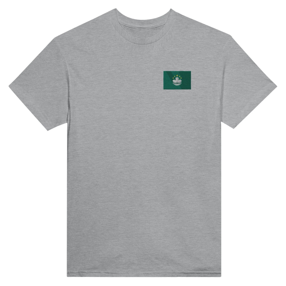 T-shirt drapeau macao broderie couleur coton mélangé