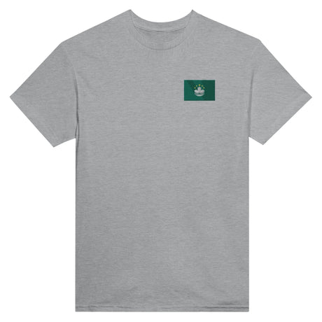 T-shirt drapeau macao broderie couleur coton mélangé