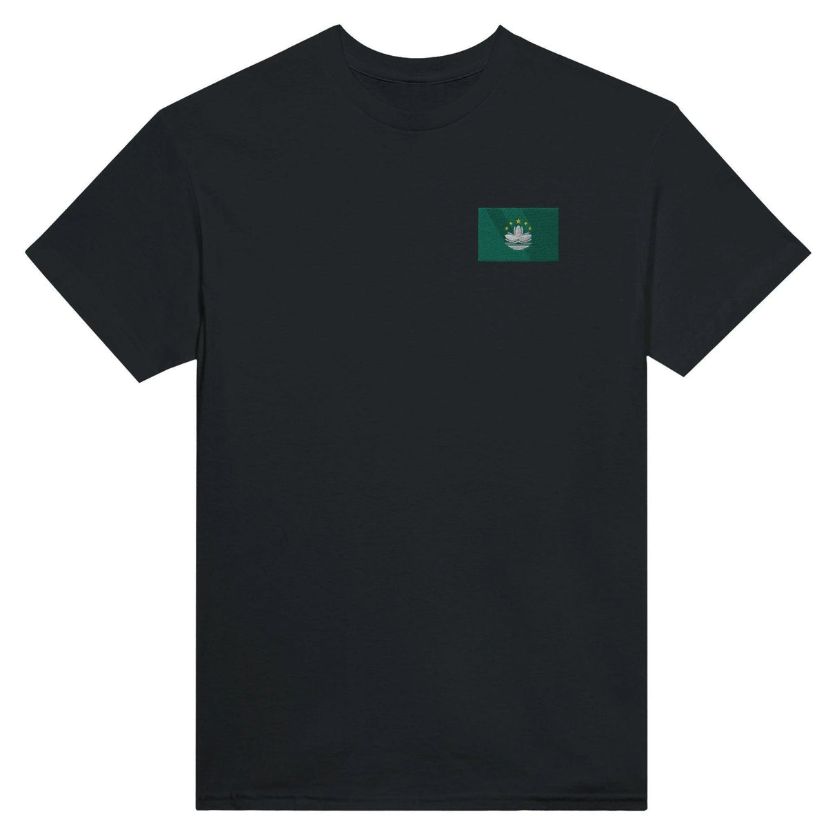 T-shirt drapeau macao broderie couleur coton mélangé