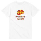 T-shirt drapeau macédoine du nord en carte - pixelforma