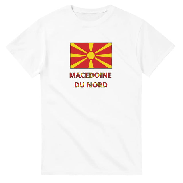 T-shirt drapeau macédoine du nord en texte - pixelforma