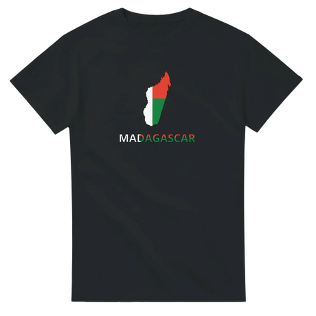 T-shirt drapeau madagascar en carte - pixelforma