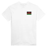 T-shirt drapeau malawi broderie couleur coton mélangé