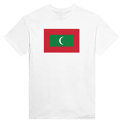 T-shirt drapeau maldives imprimé en coton mélangé