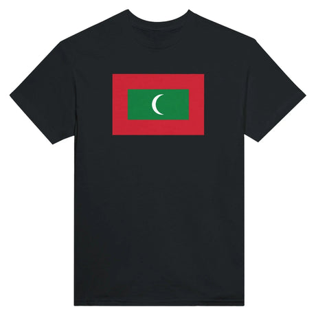 T-shirt drapeau maldives brodé en coton mélangé