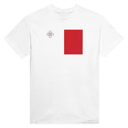 T-shirt drapeau malte coton mélangé imprimé élégant