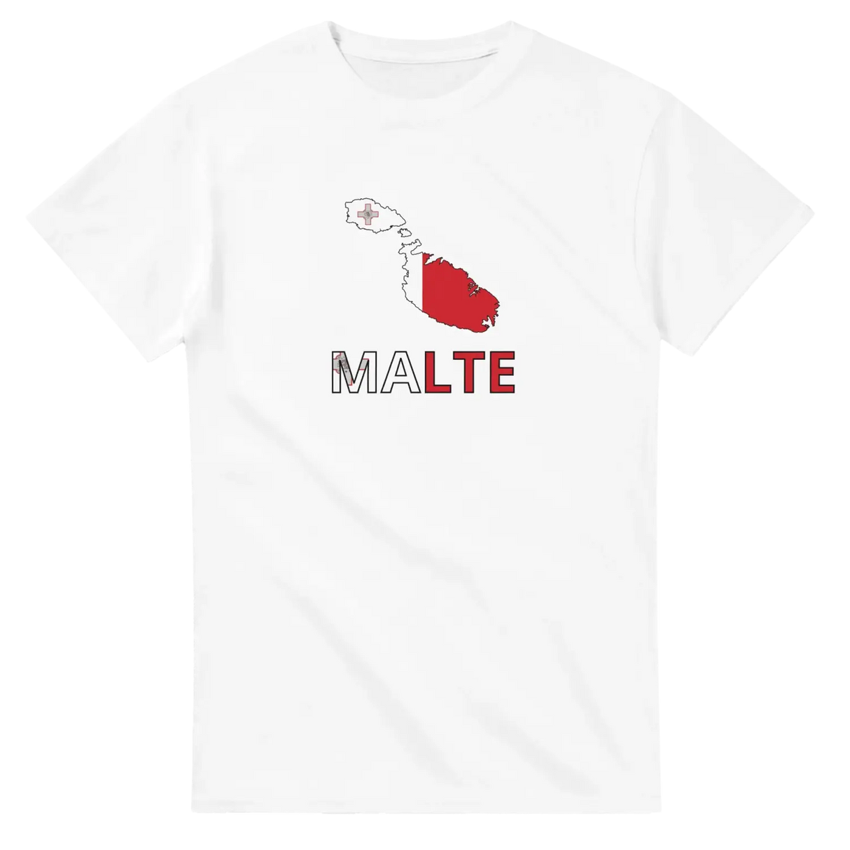 T-shirt drapeau malte en carte - pixelforma