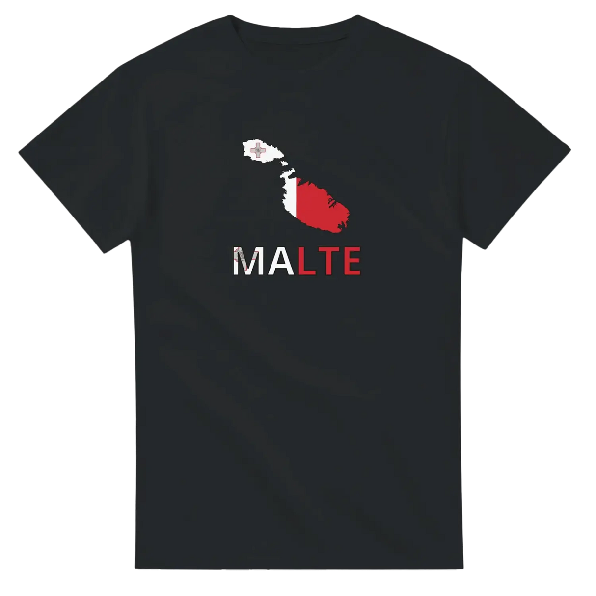 T-shirt drapeau malte en carte - pixelforma