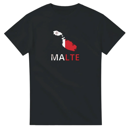 T-shirt drapeau malte en carte - pixelforma