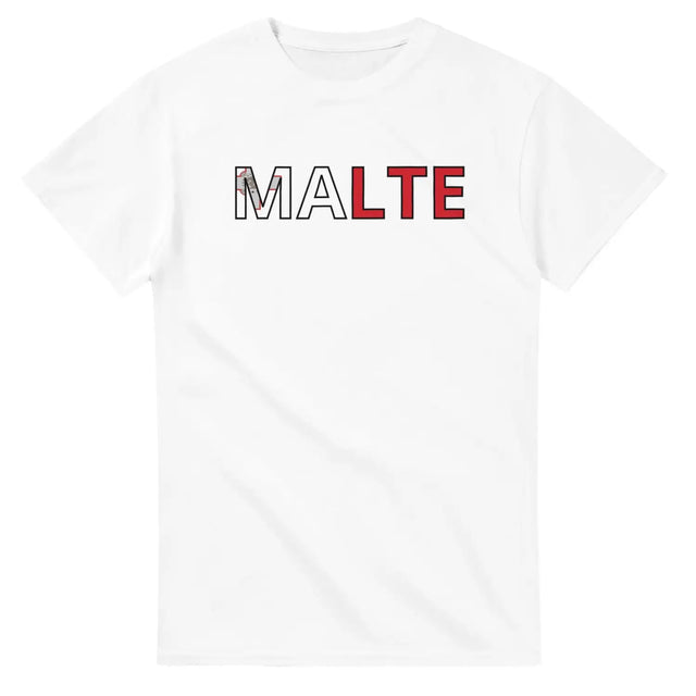 T-shirt drapeau malte en écriture - pixelforma