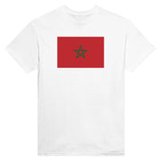 T-shirt drapeau maroc imprimé coton mélangé manches longues