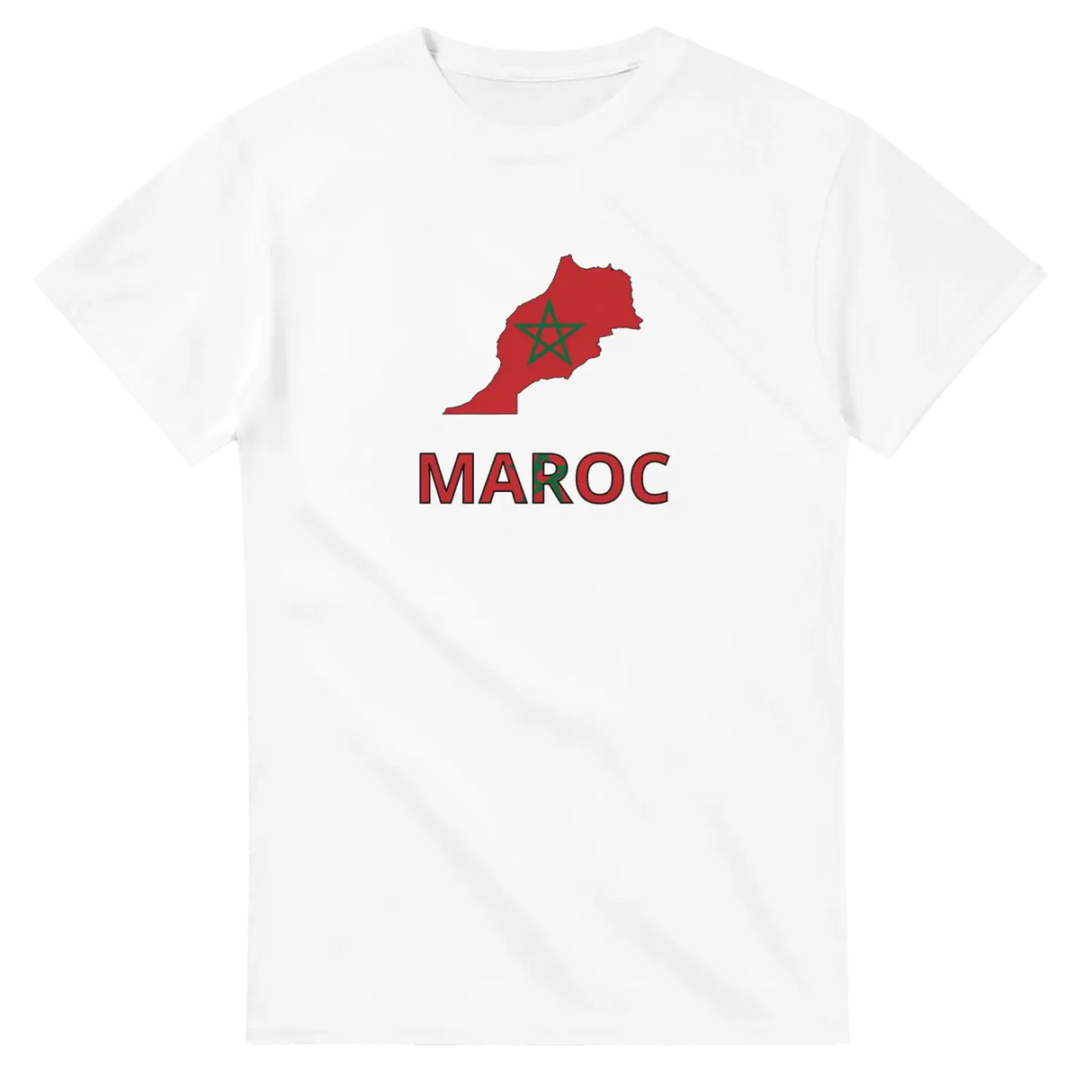 T-shirt drapeau maroc en carte - pixelforma