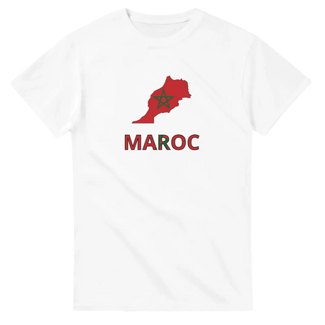 T-shirt drapeau maroc en carte - pixelforma