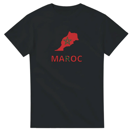 T-shirt drapeau maroc en carte - pixelforma