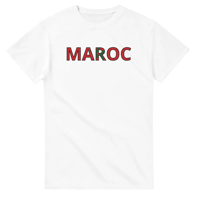 T-shirt drapeau maroc en écriture - pixelforma