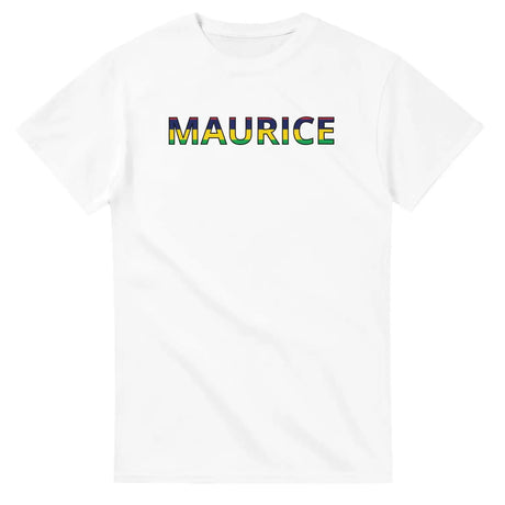 T-shirt drapeau maurice en écriture - pixelforma