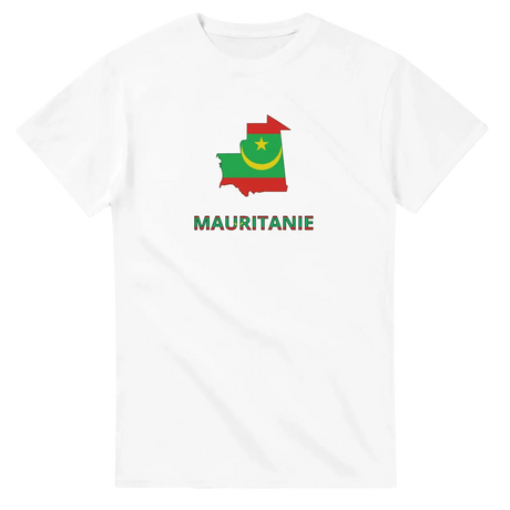 T-shirt drapeau mauritanie en carte - pixelforma