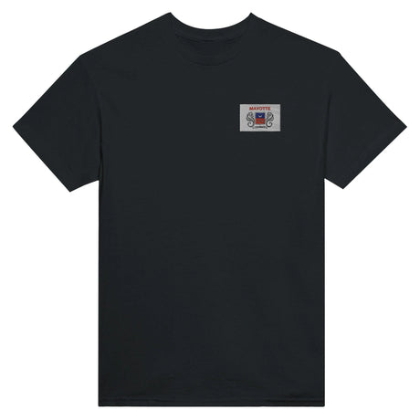 T-shirt drapeau mayotte broderie couleur coton mélangé