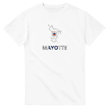 T-shirt drapeau mayotte en carte - pixelforma