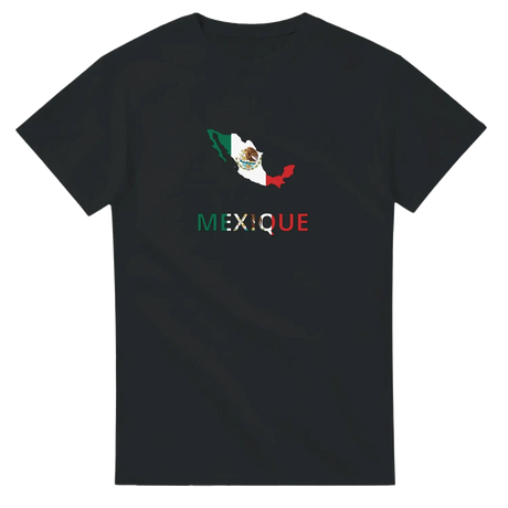 T-shirt drapeau mexique en carte - pixelforma